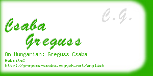 csaba greguss business card